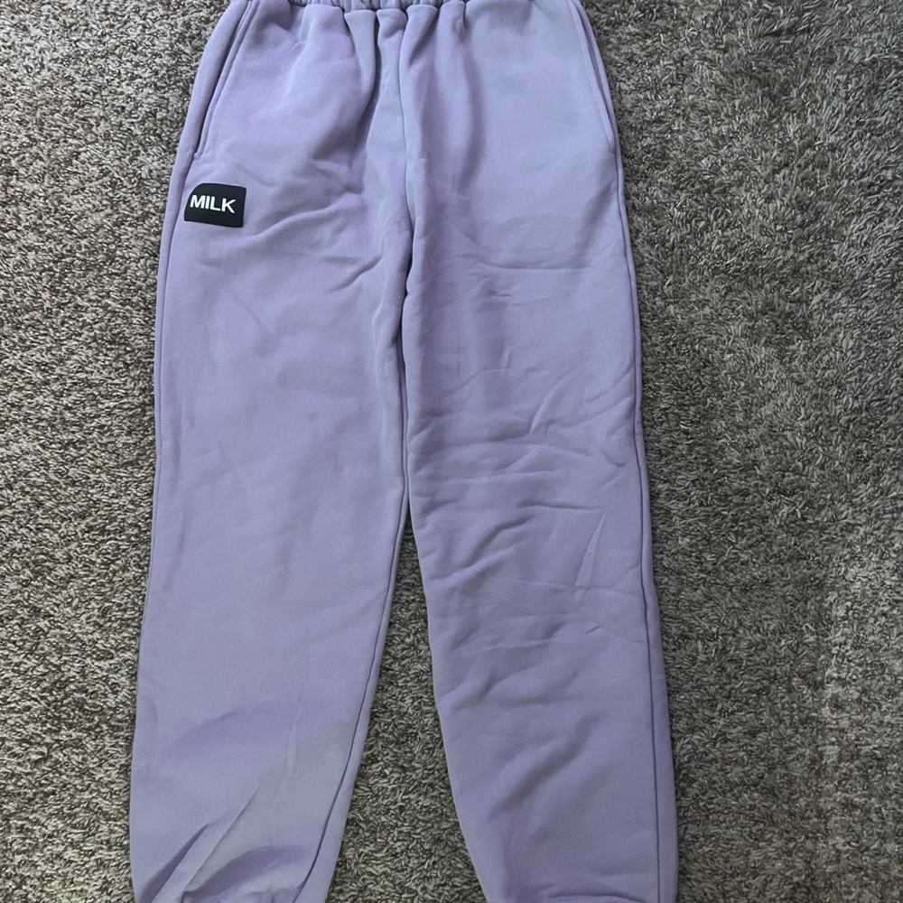 Milkstain Apparel purple/gray sweatpants